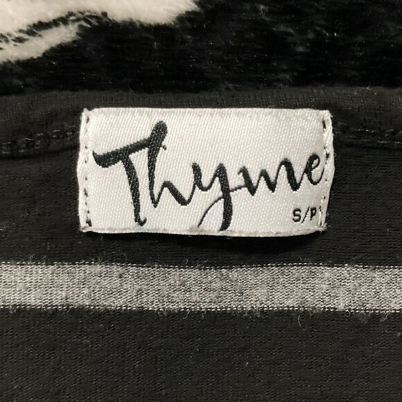 THYME Grey and black striped nursing top ~ Goth emo XS SMALL maternity shirt - Picture 2 of 15